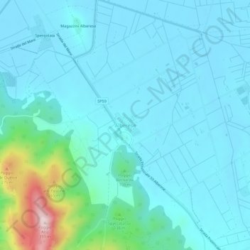 Topografische Karte Alberese, Höhe, Relief