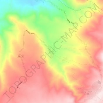 Topografische Karte Tahir, Höhe, Relief