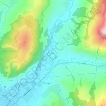 Topografische Karte Brădești, Höhe, Relief