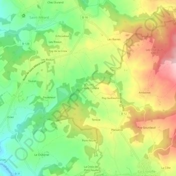 Topografische Karte La Grande Combe, Höhe, Relief