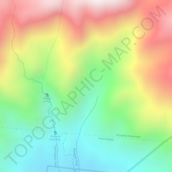 Topografische Karte Finch Hatton Gorge, Höhe, Relief