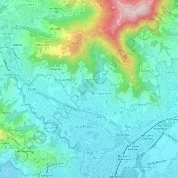 Topografische Karte Quintino Basso, Höhe, Relief