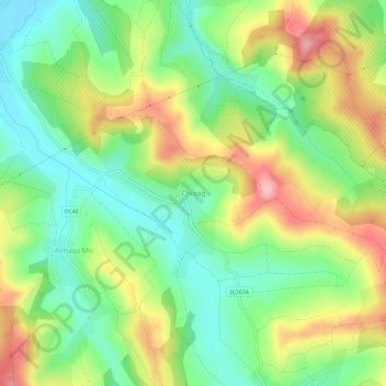 Topografische Karte Chioag, Höhe, Relief