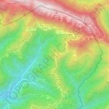 Topografische Karte Prapotnizza, Höhe, Relief