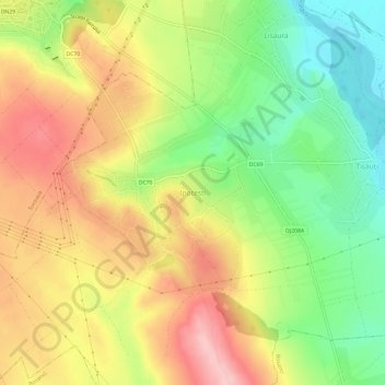 Topografische Karte Ipotești, Höhe, Relief