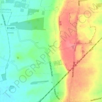 Topografische Karte Cleatham, Höhe, Relief