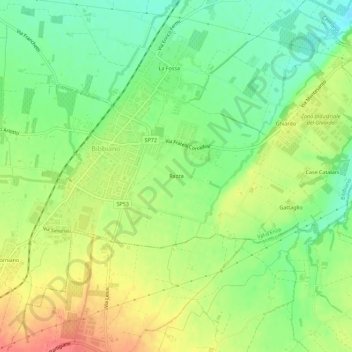 Topografische Karte Razza, Höhe, Relief