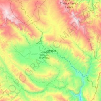 Topografische Karte Mendonza, Höhe, Relief