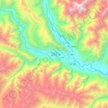 Topografische Karte Gilgit, Höhe, Relief
