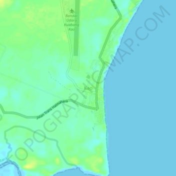 Topografische Karte Kao, Höhe, Relief