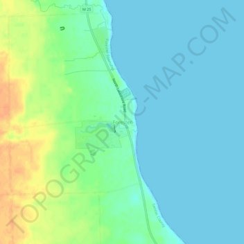 Topografische Karte Forester, Höhe, Relief