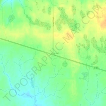 Topografische Karte Matchwood, Höhe, Relief