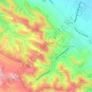 Topografische Karte Chemin de la Tuilerie, Höhe, Relief
