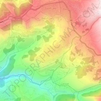 Topografische Karte Mtein, Höhe, Relief