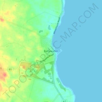 Topografische Karte Ballywalter, Höhe, Relief