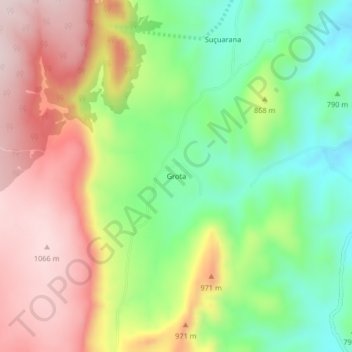 Topografische Karte Grota, Höhe, Relief