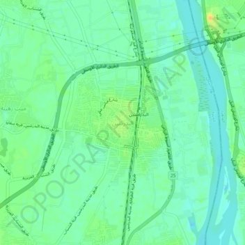 Topografische Karte El Badrashein, Höhe, Relief