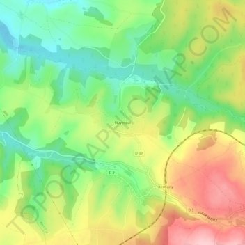 Topografische Karte Moyenpal, Höhe, Relief