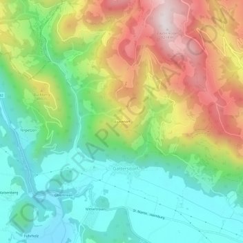 Topografische Karte Bösenort, Höhe, Relief