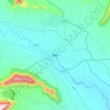 Topografische Karte Wai, Höhe, Relief
