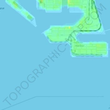 Topografische Karte San Pedro Bay, Höhe, Relief