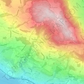 Topografische Karte Toggwil, Höhe, Relief