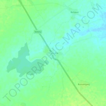 Topografische Karte Chandlai, Höhe, Relief