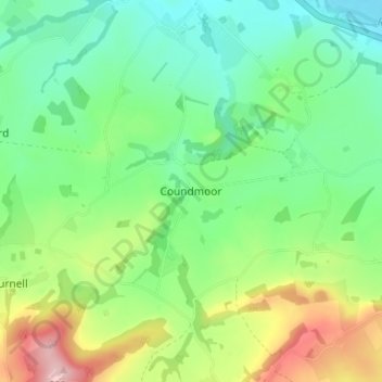 Topografische Karte Coundmoor, Höhe, Relief
