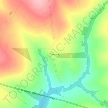 Topografische Karte Piracema, Höhe, Relief