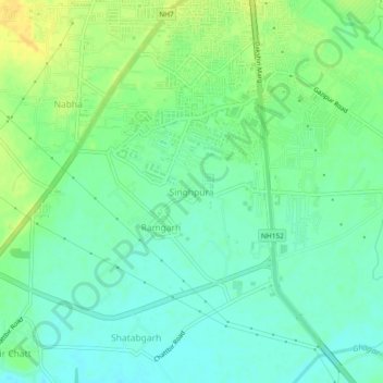 Topografische Karte Singhpura, Höhe, Relief