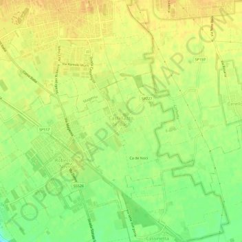 Topografische Karte Castellazzo de' Barzi, Höhe, Relief