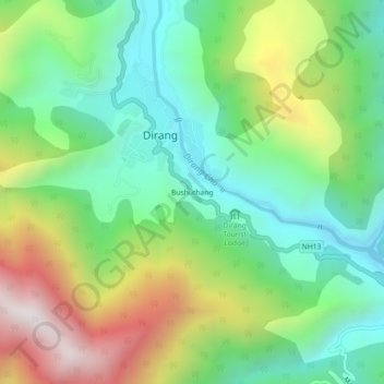 Topografische Karte Bushuthang, Höhe, Relief