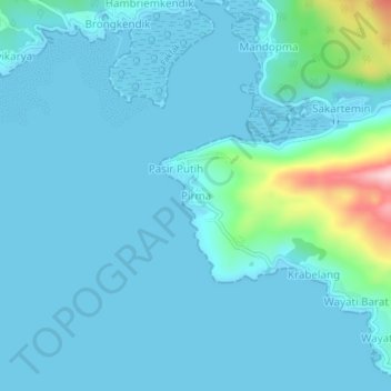 Topografische Karte Pirma, Höhe, Relief