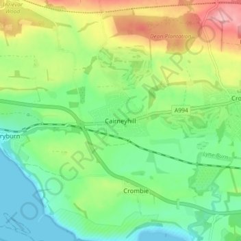 Topografische Karte Cairneyhill, Höhe, Relief