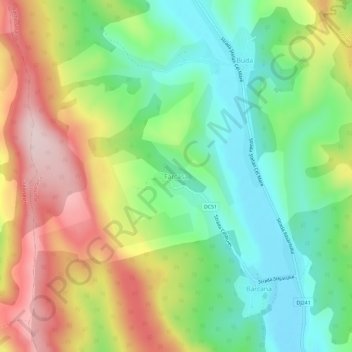 Topografische Karte Farcașa, Höhe, Relief