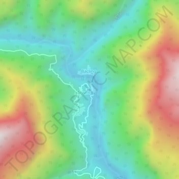 Topografische Karte 村17, Höhe, Relief