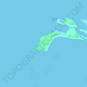 Topografische Karte Port Royal, Höhe, Relief