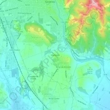 Topografische Karte Villafredda, Höhe, Relief