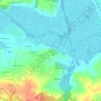 Topografische Karte Le Bourg, Höhe, Relief