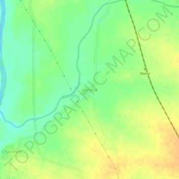 Topografische Karte Yenora, Höhe, Relief