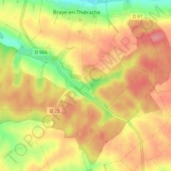 Topografische Karte Le Val Saint-Pierre, Höhe, Relief