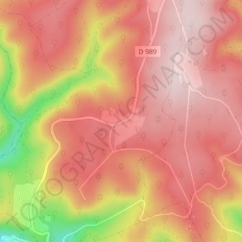 Topografische Karte Les Woieries, Höhe, Relief