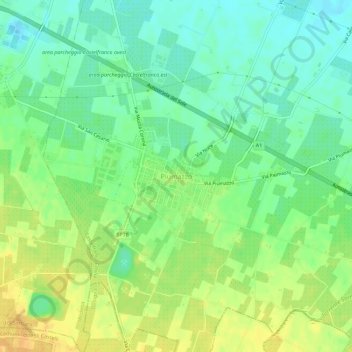 Topografische Karte Piumazzo, Höhe, Relief