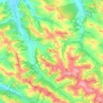 Topografische Karte Petit Jean, Höhe, Relief