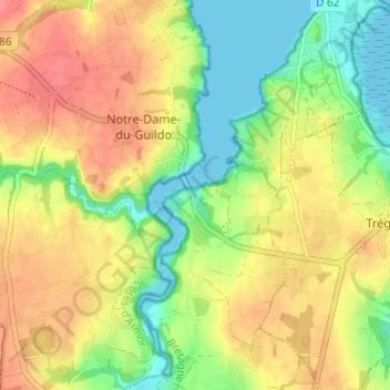 Topografische Karte Le Guildo, Höhe, Relief