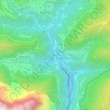 Topografische Karte Dezzo di Scalve, Höhe, Relief