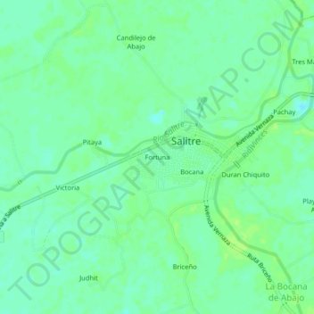Topografische Karte Fortuna, Höhe, Relief