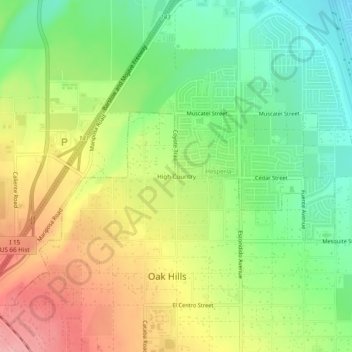 Topografische Karte High Country, Höhe, Relief