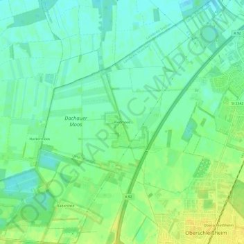 Topografische Karte Riedmoos, Höhe, Relief