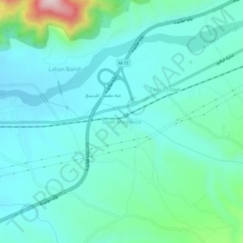 Topografische Karte Shah Maqsood, Höhe, Relief